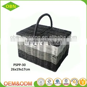 Woven Plastic Empty Picnic Basket Wholesale thumbnail-1