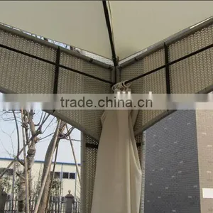 Poly Rattan Gazebo With Curtain thumbnail-5