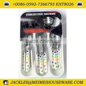 Stainless Steel and PP Handle Fork and Knife and Spoon Cutlery Set thumbnail-1