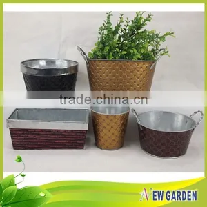 Handicraft Home Decor Display Leather and Metal Indoor Hanging Flower Pots thumbnail-1