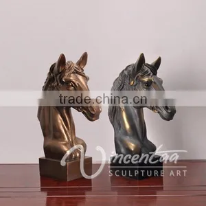 Art Deco Riproduzioni Life Size Resin Craft Fiberglass Head Horse thumbnail-1
