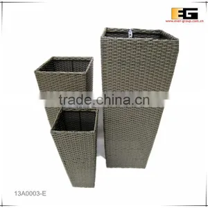 PE/Plastic Rattan Square With Liner Deco Flower Vase thumbnail-1