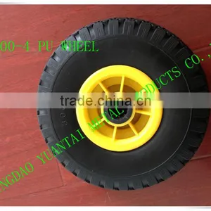 Wheel Barrow, Garden Tool Cart, Hand Trolley Use Air Wheel Cart Wheel PU Foam Flat Free Pneumatic Solid Rubber Caster Wheel thumbnail-2