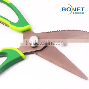 S52033T 9" Meat Cutting Tool Titanium Coating Kitchen Scissors With Plastic Handle thumbnail-3