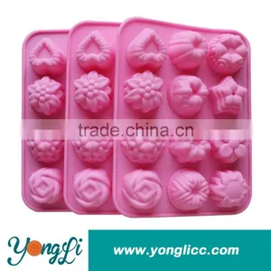 Bakeware Mold For Cake Non-Stick Silicone 12 Cavity Flowers Shape Baking Mold thumbnail-1