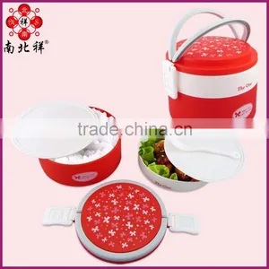 Food Grade Double Layers Round Plastic Tiffin With Handle thumbnail-1