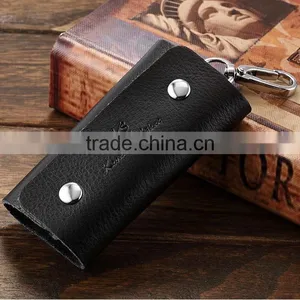Genuine Leather Mens Key Holder Accessory Bag Purse Key Chain Wallet Case thumbnail-1