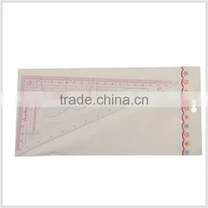 Kearing Brand Plastic Triangle Scale Ruler, 1/3 &1/5 Sanwich Line Ruler for Fashion Design, Scale Ruler With Protractor #8535 thumbnail-2