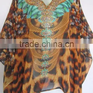 DIGITAL Print SHIRT Crystal Kaftan CAFTAN Tunic Poncho Blouse KURTA thumbnail-1