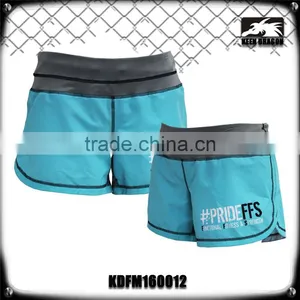 FASHION DESIGN WOMON MMA SHORTS WITH SUBLIMATION LOGO ON LEG OPENING thumbnail-1