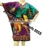 100% Microfiber Printed Long VNeck Kaftan thumbnail-1