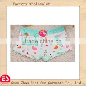 High Quantity 4 Color Girls Bamboo Cartoon Boxer Underwear thumbnail-1