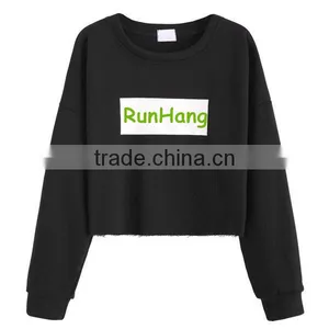 Custom Womens Printed Crop Sweatshirt thumbnail-1