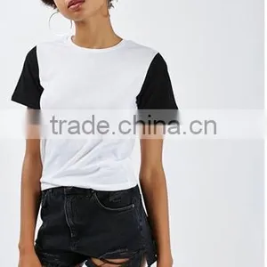 2017 100% Cotton Comfortable Hit Color Basic T Shirt for Woman OEM Service thumbnail-2