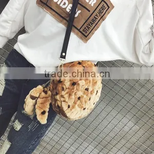 New Fashion Winter Cute Lady Imitation Gray Rabbit Fur Handbag thumbnail-4