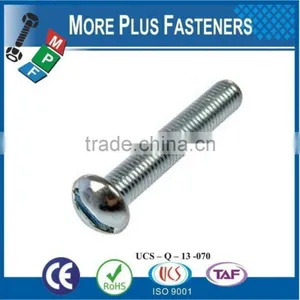 Made in Taiwan Aluminum Stainless Steel Zinc Plated Round Head Slotted Drive Machine Screw thumbnail-1