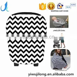 Organic Cotton Breathable Nursing Scarf Cover Up for Breastfeeding and Baby Car Seat Cover thumbnail-1