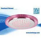 Pink ABS Ceiling Rainfall Overhead Shower Head 8 Inch Round For Hotel thumbnail-1