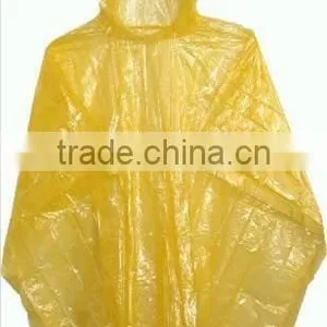Poly Yellow Cheap Raincoat Poncho Manufacture thumbnail-1