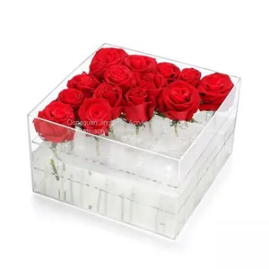 Hot Selling Japanese Customized Size Cake Box Gift Chocolate Box Clear Lucite Flower Box thumbnail-3