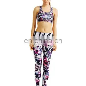 Wholesale New Style Custom Printing Sublimation 4 Needles 6 Thread Women Yoga Set thumbnail-6