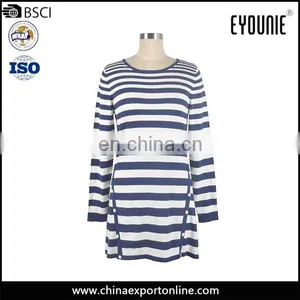 Latest Design Ladies Fashion Spring Knitting Machine Price Striped Women Sweater thumbnail-1