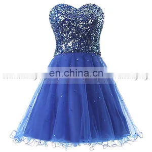 Latest Youthful Sweetheart Sleeveless Lace-up Tulle Sequins Mini Homecoming Dresses SD032 thumbnail-1