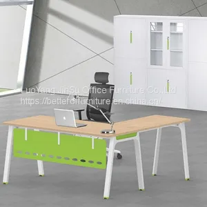 Manager Use L Shape Office Desk 3060 Steel Frame Wooden Modesty Panel thumbnail-1