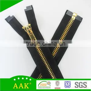 8#Open End Long Gold Paint Metal Zipper thumbnail-3