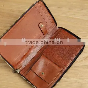 Vintage Style Cowhide Leather Cell Phone Case Wallet Men Clutch Wallet With Phone Holder thumbnail-3