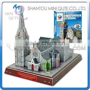Mini Qute Christchurch Cathedral Building Block World Architecture 3d Paper Model Cardboard Puzzle Educational Toy NO.G168-16 thumbnail-1
