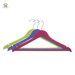 Colorful Wooden Hangers With SEDEX BSCI for Supermarket Hot Sale Shirt Hangers thumbnail-5