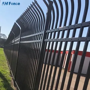 High Quality Outdoor Steel Picket Fence Panel Curved Top Steel Fence thumbnail-2
