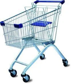 280 L Supermarket Shopping Trolley European Style Metal Supermarket Shopping Carts Trolley Custom Logo Printing thumbnail-5