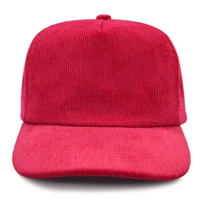 100% Cotton Corduroy Adjustable Snapback Cap Adult Daily Wear Hat Custom Logo Embroidery Rope Detail thumbnail-3