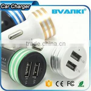 Cheap Wholesale Input 12V 24V Aluminum Dual USB Car Charger for Iphone Promotional Customized Mini Universal USB Car Charger thumbnail-3