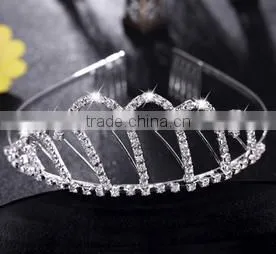 Wedding Bridal Tiara Rhinestone Silver Crystal Crown thumbnail-4