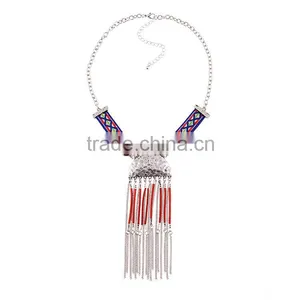 Fashion Ethnic Costume Jewelry Chains Tassels Pendant Necklace thumbnail-1