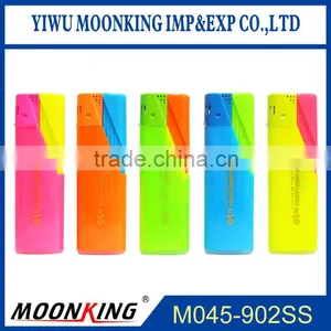 Five Solid Color Custom Logo Print Plastic Refillable Electric Wind Proof Cigar Lighter thumbnail-1