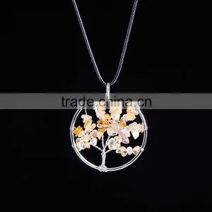 Wholesale New Fashion Red Jasper Natural Stone Tree of Life Necklace Jewelry SMJ0172 thumbnail-6