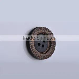 Sedex Audited Factory 2 Pillar Laser Engraved Logo 4 Holes Wooden Button thumbnail-2