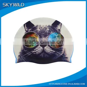 NEW Product Custom Cat Silicone Swim Cap For Adult thumbnail-1
