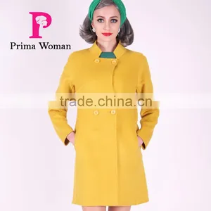 Spring Fashion Lapel Women Medium Length Slim Fit Wool Coat thumbnail-1