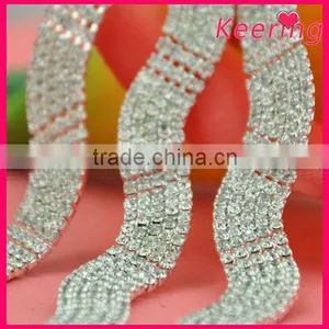 Wholesale 5 Rows Crystal Rhinestone Bridal Chain Trimming WRC-238 thumbnail-3