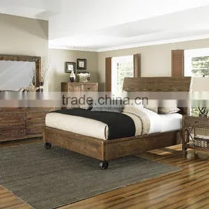 Americna Style Antique Made Sleigh Storage Bed w/ Low Profile Footboard AS-B51 thumbnail-1