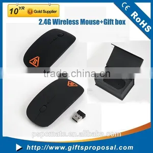 Black Rubber Finish Flat and Hot-selling 2.4G Wireless Mouse for Laptop thumbnail-1