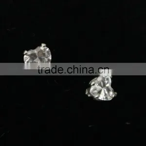 Trendy Steel Earring Studs With Clear Crystal Office Lady Stud Earring With Heart Crystal thumbnail-5