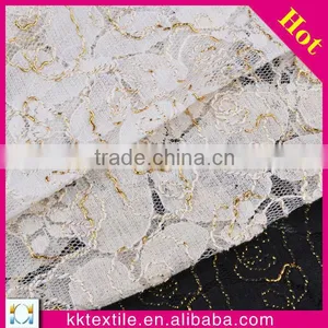 Golden Wedding Decoration Girl Dress Lace Fabric thumbnail-1