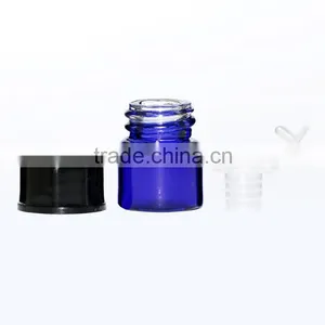 Blue Vial Glass Bottle for Oil /capsule With Dispenser thumbnail-2
