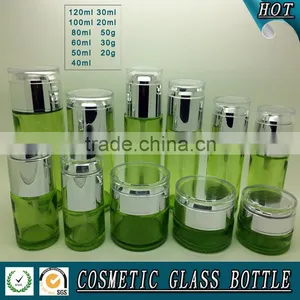 Hot Saling Green Red Colored Cosmetic Glass Bottle and Cosmetic Glass Jar Quality Choice thumbnail-1